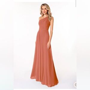 MAI TAI A-Line One Shoulder Chiffon Dress